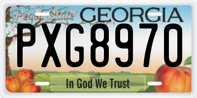 GA license plate PXG8970