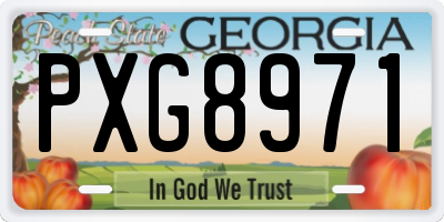 GA license plate PXG8971