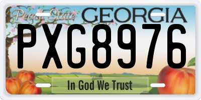 GA license plate PXG8976