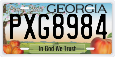 GA license plate PXG8984
