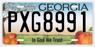 GA license plate PXG8991