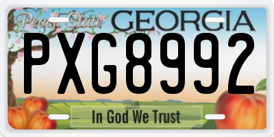 GA license plate PXG8992