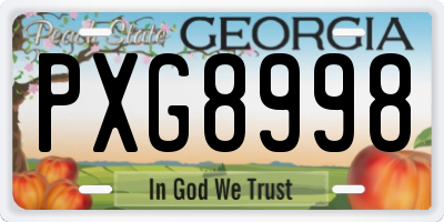 GA license plate PXG8998
