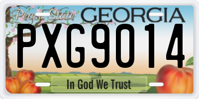 GA license plate PXG9014