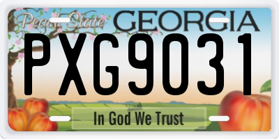 GA license plate PXG9031