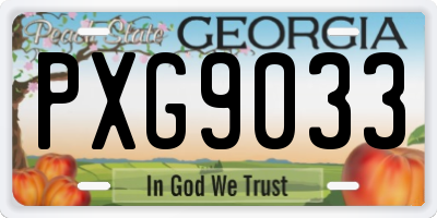 GA license plate PXG9033