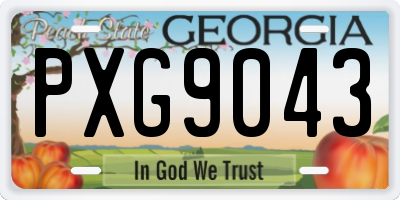 GA license plate PXG9043