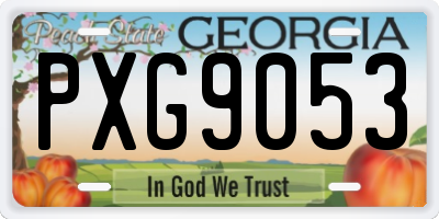 GA license plate PXG9053