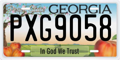 GA license plate PXG9058