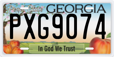 GA license plate PXG9074