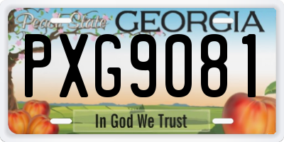 GA license plate PXG9081