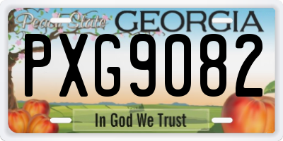 GA license plate PXG9082