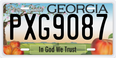 GA license plate PXG9087