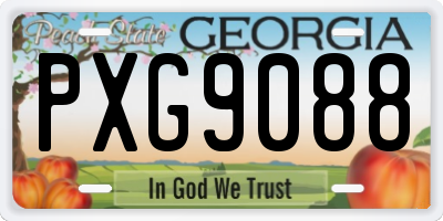 GA license plate PXG9088