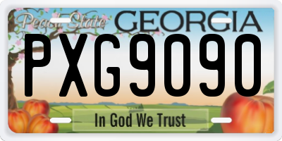 GA license plate PXG9090