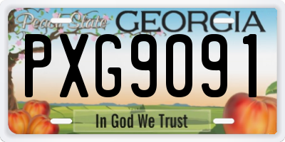 GA license plate PXG9091