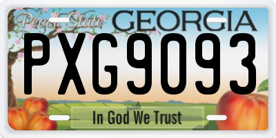 GA license plate PXG9093