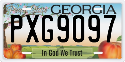 GA license plate PXG9097
