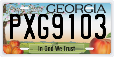 GA license plate PXG9103