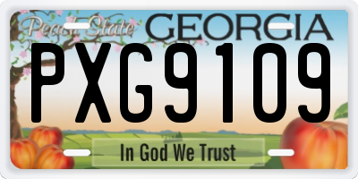 GA license plate PXG9109