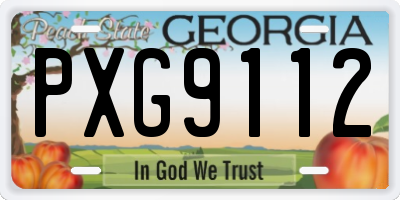 GA license plate PXG9112