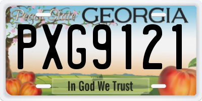 GA license plate PXG9121