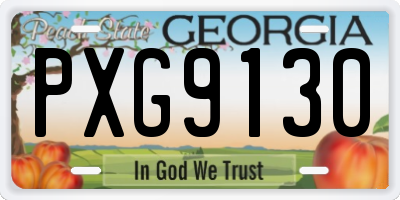 GA license plate PXG9130