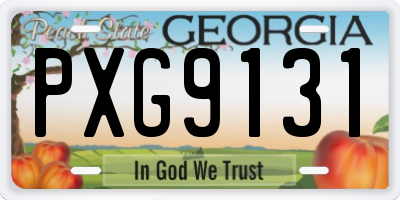 GA license plate PXG9131