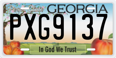 GA license plate PXG9137