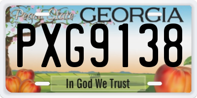 GA license plate PXG9138