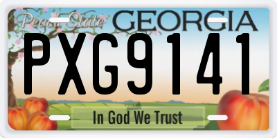 GA license plate PXG9141