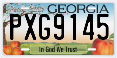 GA license plate PXG9145
