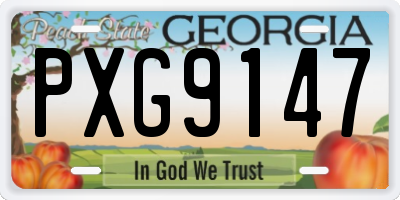 GA license plate PXG9147