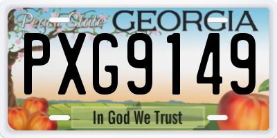 GA license plate PXG9149