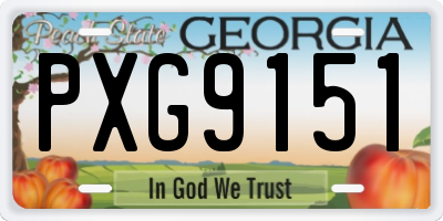 GA license plate PXG9151