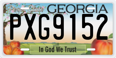GA license plate PXG9152