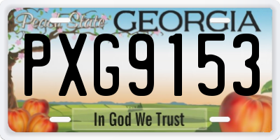 GA license plate PXG9153