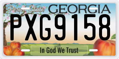 GA license plate PXG9158