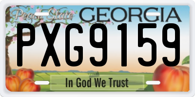 GA license plate PXG9159