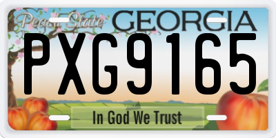 GA license plate PXG9165