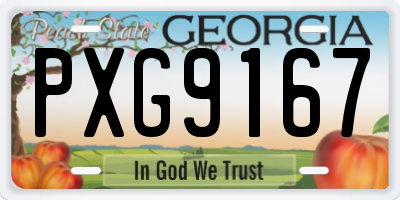 GA license plate PXG9167