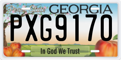 GA license plate PXG9170