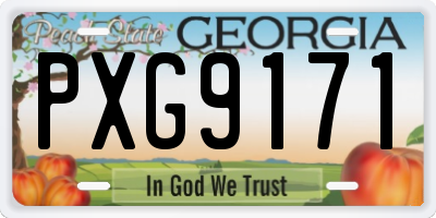 GA license plate PXG9171
