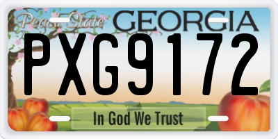 GA license plate PXG9172