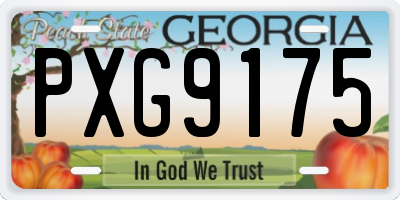 GA license plate PXG9175