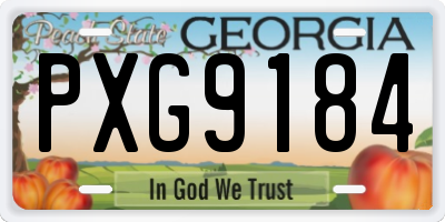 GA license plate PXG9184