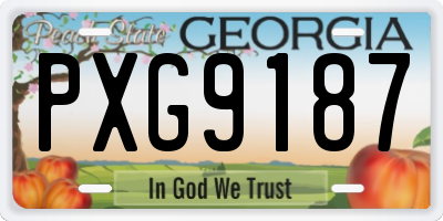 GA license plate PXG9187