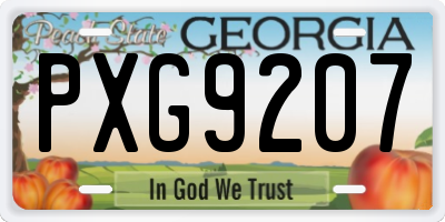 GA license plate PXG9207