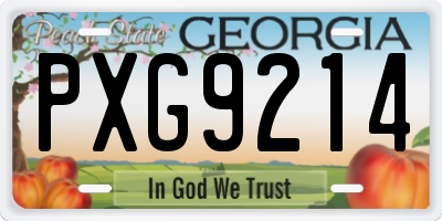 GA license plate PXG9214