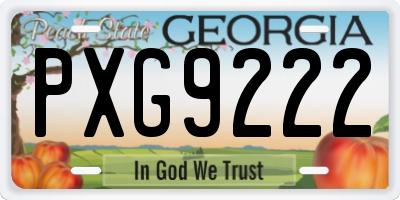 GA license plate PXG9222